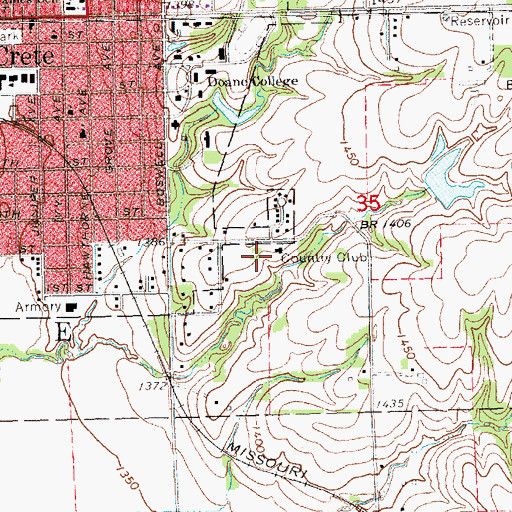 Topographic Map of College Heights Country Club, NE