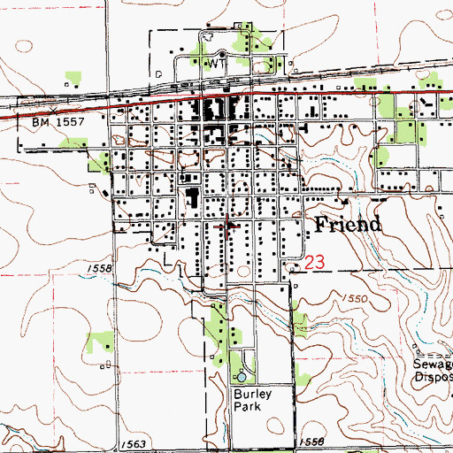 Topographic Map of United Methodist Church, NE