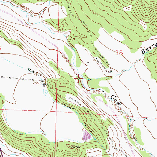 Topographic Map of Burro Creek, CO
