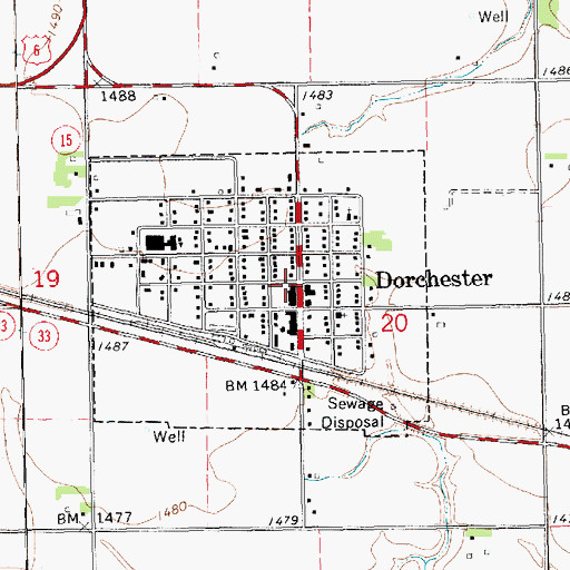 Topographic Map of Dorchester Post Office, NE