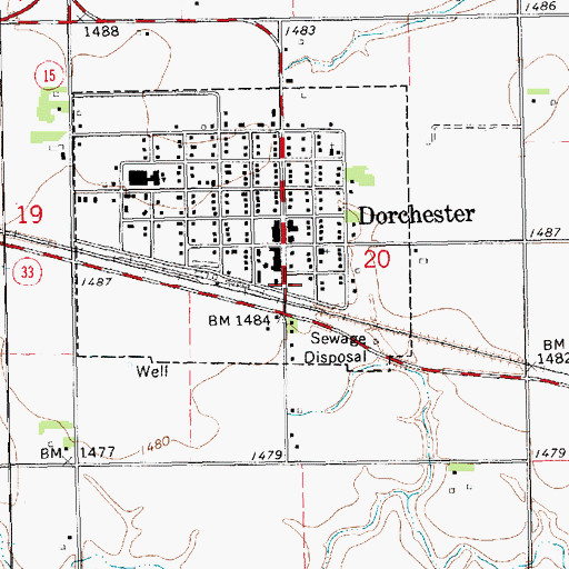 Topographic Map of Dorchester Volunteer Fire and Rescue, NE
