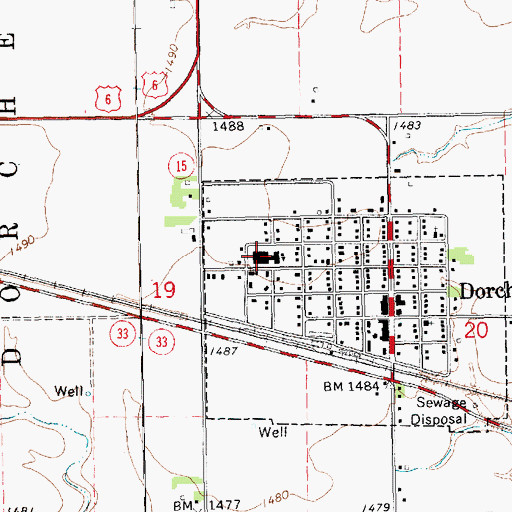 Topographic Map of Dorchester Public Schools, NE