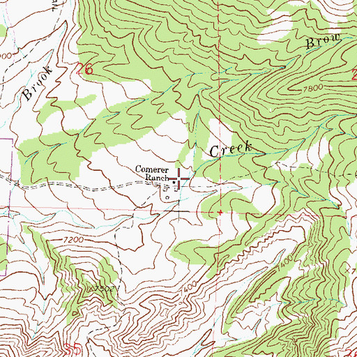Topographic Map of Brow Creek, CO