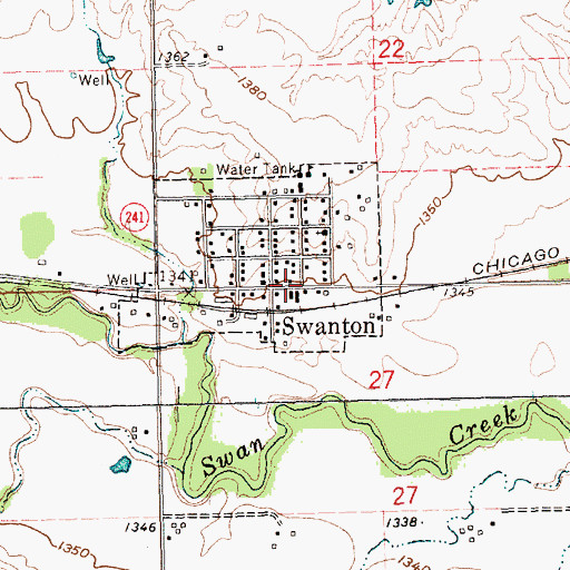 Topographic Map of Swanton Volunteer Fire Department, NE