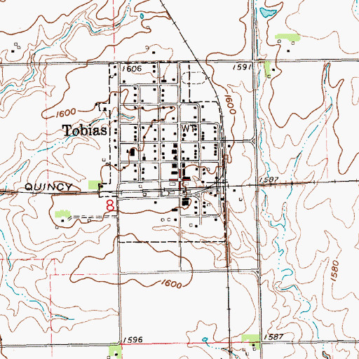 Topographic Map of Farmers Co-op Association Elevator, NE