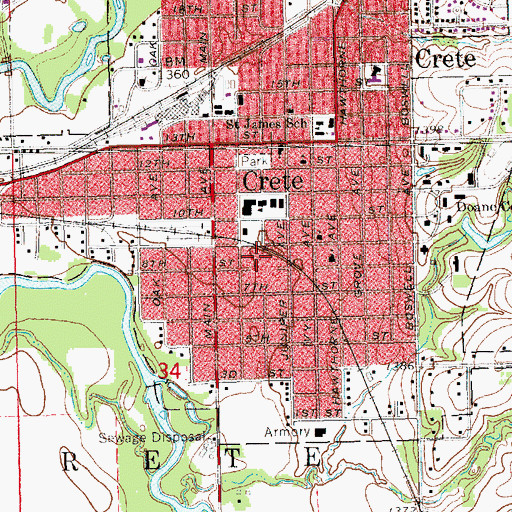 Topographic Map of Little League Park, NE