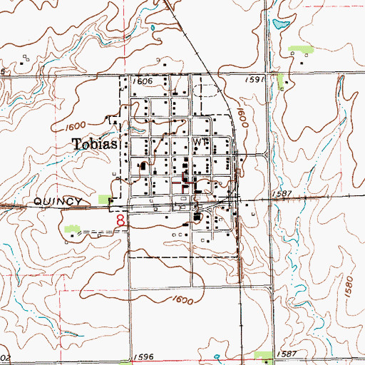 Topographic Map of Tobias Public Library, NE