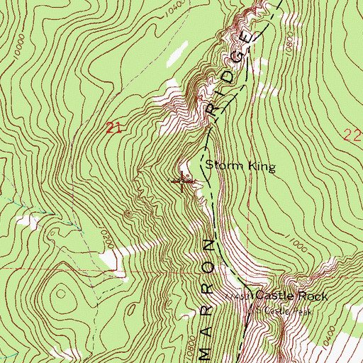 Topographic Map of Storm King, CO