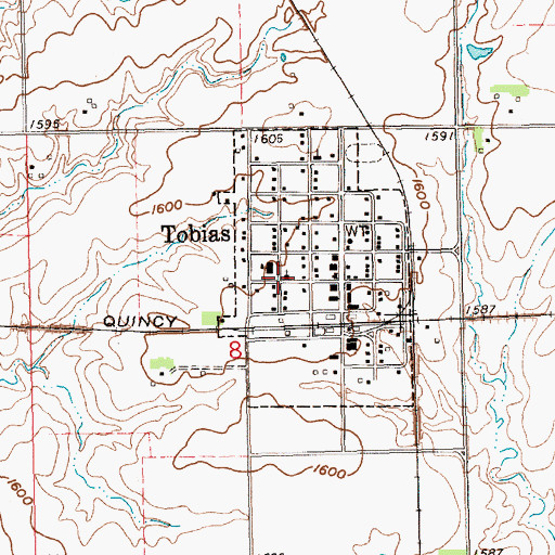 Topographic Map of Tobias Community Church, NE