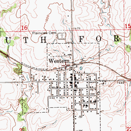 Topographic Map of Western, NE