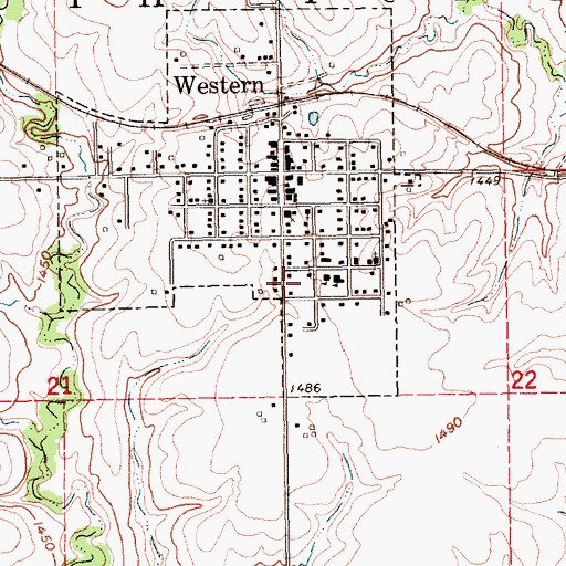 Topographic Map of Western Public School, NE