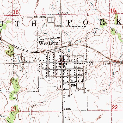 Topographic Map of Western Post Office, NE