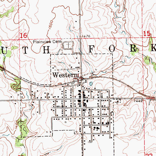 Topographic Map of Farmers Cooperative Elevators, NE