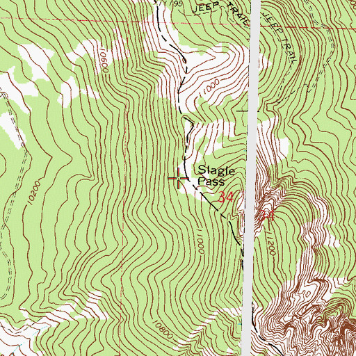 Topographic Map of Slagle Pass, CO
