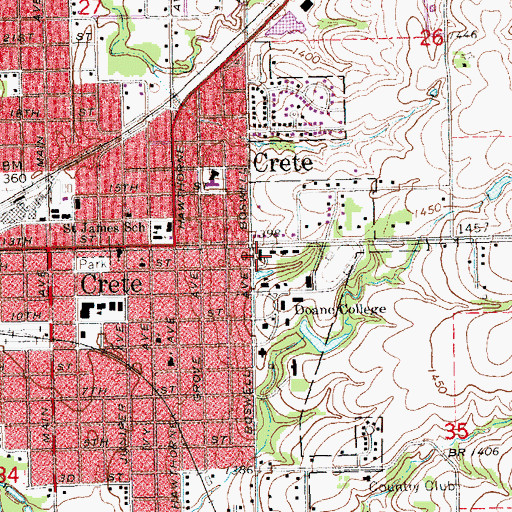 Topographic Map of Smith Hall, NE