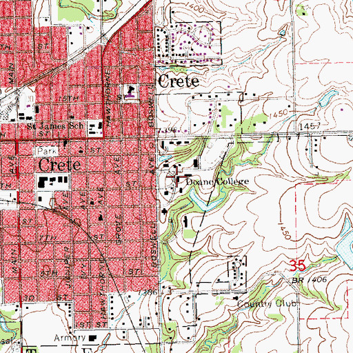 Topographic Map of Merrill Tower, NE