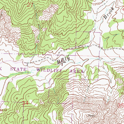 Topographic Map of Brook Creek, CO
