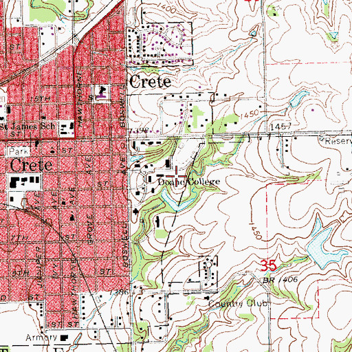 Topographic Map of All American Rose Test Garden, NE