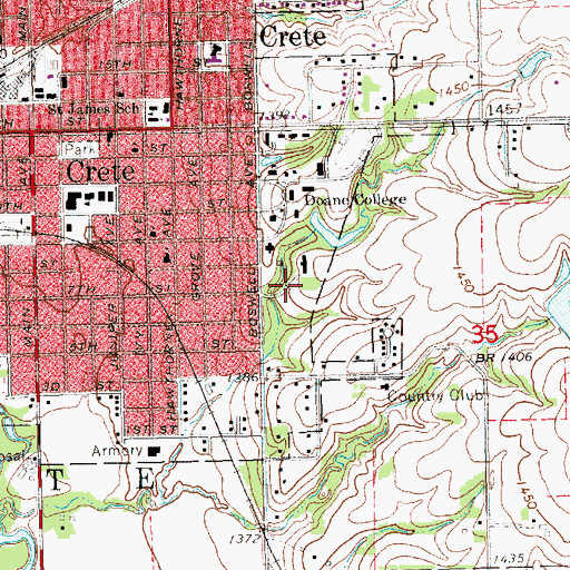 Topographic Map of Central Heating Plant, NE