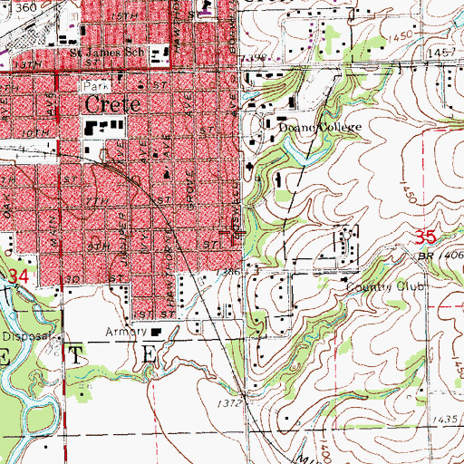 Topographic Map of Bauer House, NE