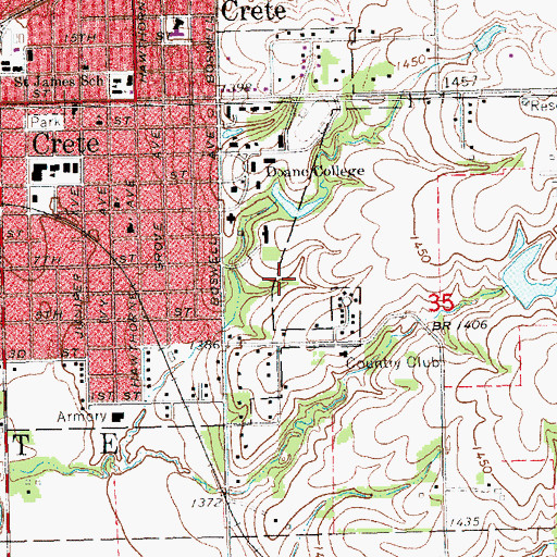 Topographic Map of Doane Village, NE