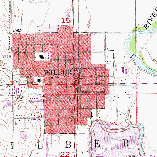 Topographic Map of Farmers Co-op Elevator, NE