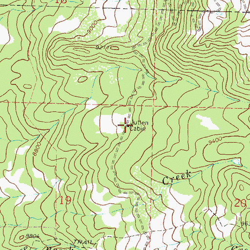 Topographic Map of Jutten Cabin, CO
