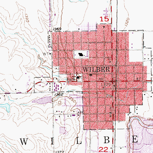 Topographic Map of Saline County Courthouse, NE