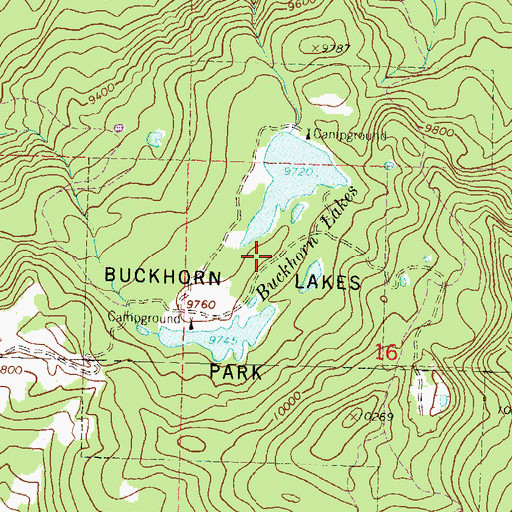 Topographic Map of Buckhorn Lakes Park, CO