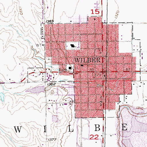 Topographic Map of Dvoracek Memorial Library, NE