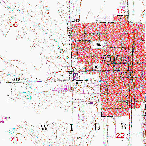 Topographic Map of Czech Village, NE
