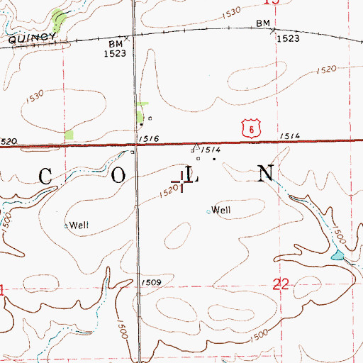 Topographic Map of Township of Lincoln, NE