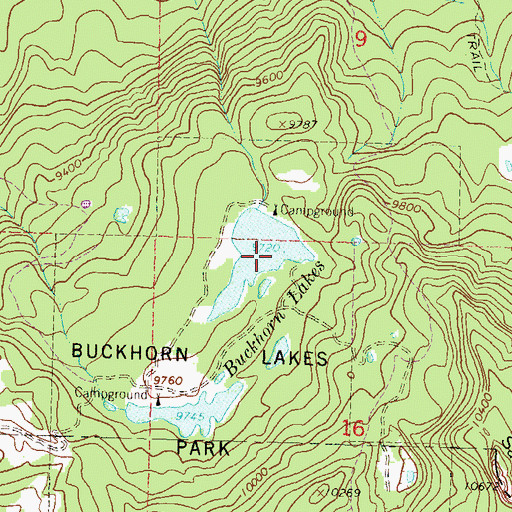 Topographic Map of Buckhorn Lakes, CO