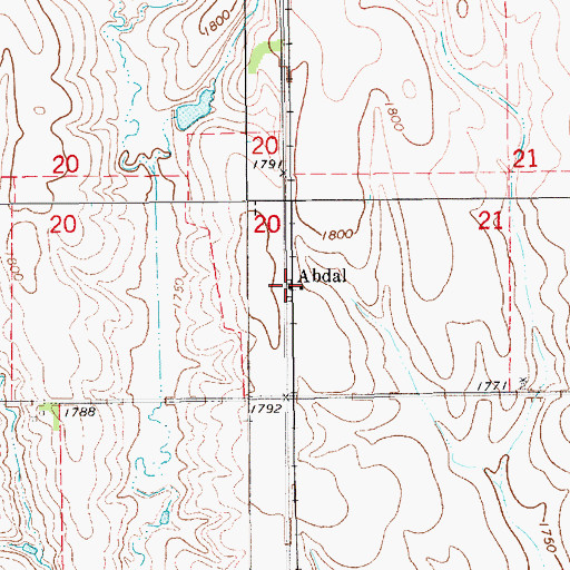 Topographic Map of Abdal Grain Company Elevator, NE