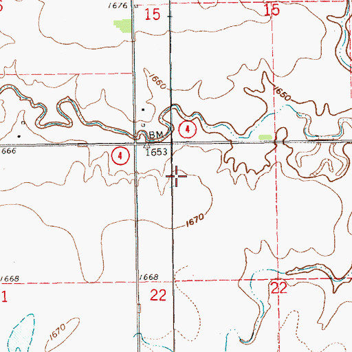 Topographic Map of Township of Hammond, NE