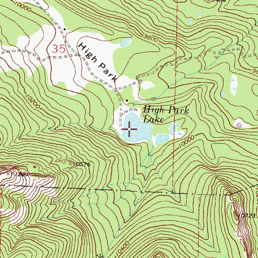 Topographic Map of High Park Lake, CO