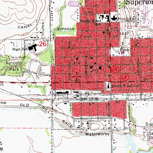 Topographic Map of Lamppost Mall, NE