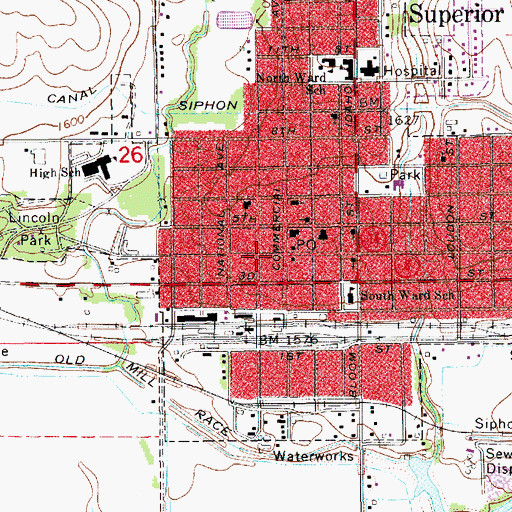 Topographic Map of Superior Vision Clinic, NE