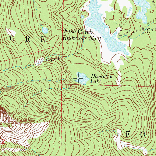 Topographic Map of Hampton Lake, CO
