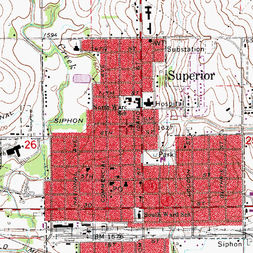 Topographic Map of Centennial Lutheran Church, NE