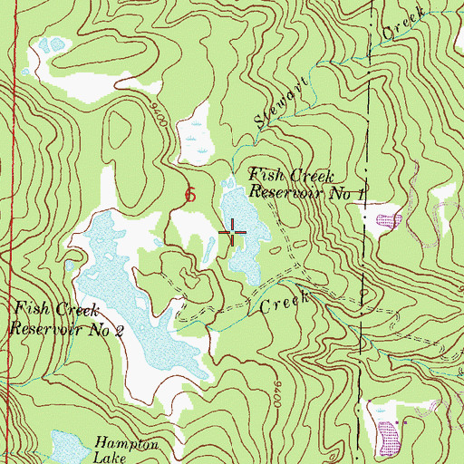 Topographic Map of Fish Creek Reservoir Number 1, CO