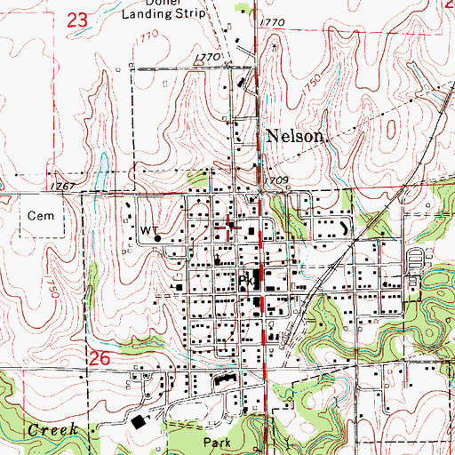 Topographic Map of Nelson Community United Church of Christ, NE