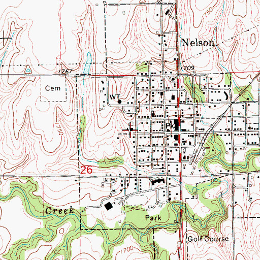 Topographic Map of Nelson Elementary School (historical), NE