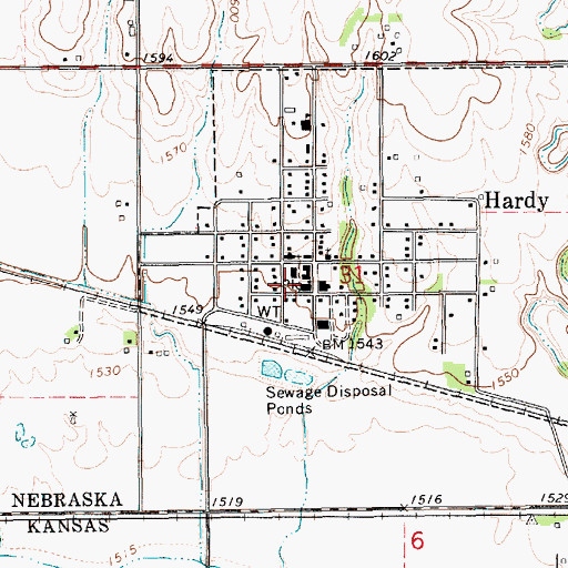 Topographic Map of Hardy Park, NE