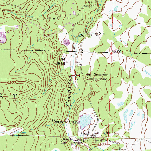 Topographic Map of Big Cimarron Campground, CO