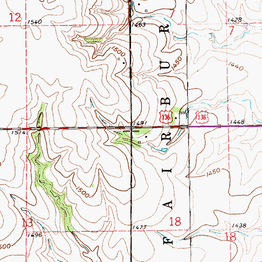 Topographic Map of Graysons (historical), NE