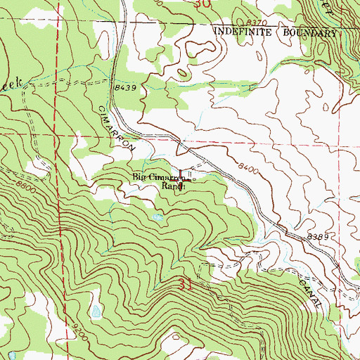 Topographic Map of Big Cimarron Ranch, CO