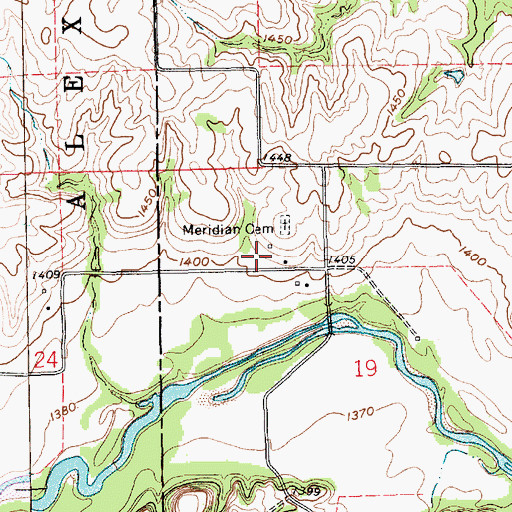 Topographic Map of Meridian (historical), NE