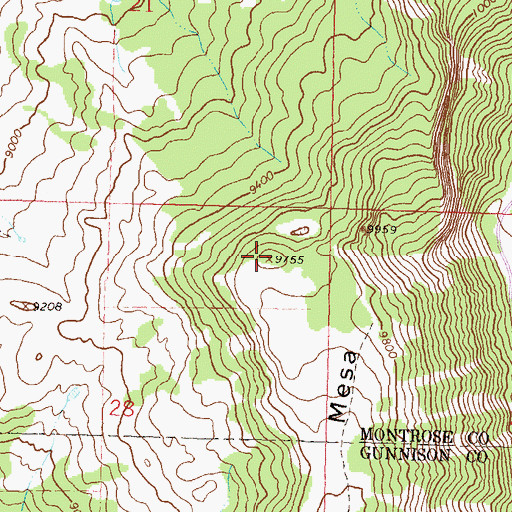 Topographic Map of Horse Mesa, CO