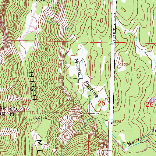 Topographic Map of Moore Pasture, CO